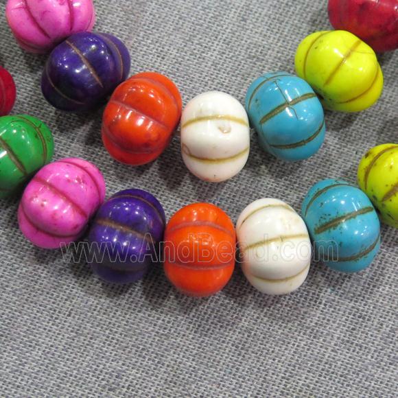 synthetic Turquoise pumpkin beads, mix color