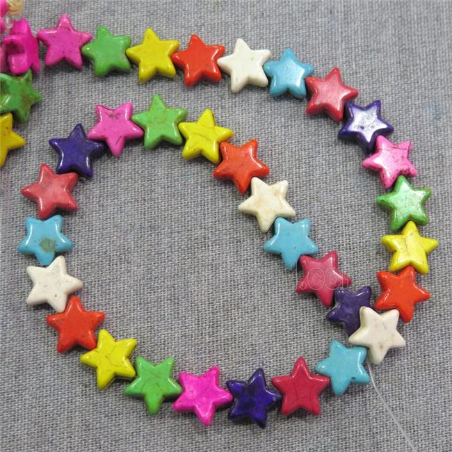 synthetic Turquoise star beads, mix color