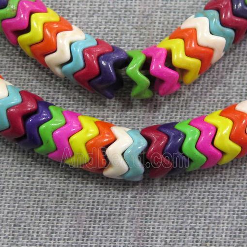 synthetic Turquoise wave beads, mix color
