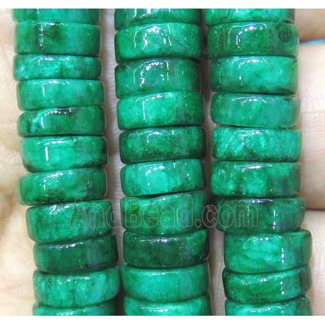 green turquoise heishi beads, synthetic
