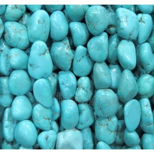 blue Assembled Turquoise chip beads, freeform