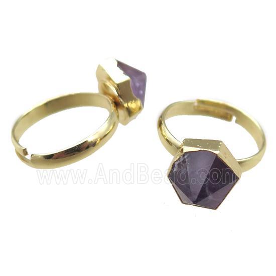 Amethyst Rings, gold plated