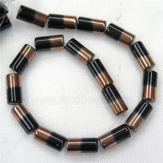black Jadeite Glass tube beads