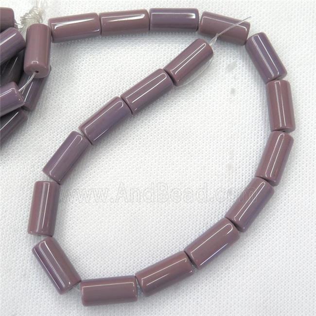 purple Jadeite Glass tube beads