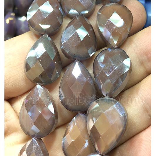 chinese crystal glass bead, faceted teardrop