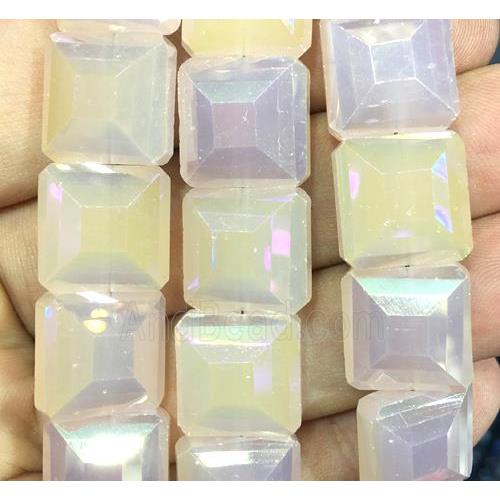 chinese crystal glass bead, faceted square