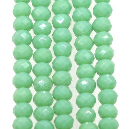 green chinese crystal glass beads, faceted rondelle