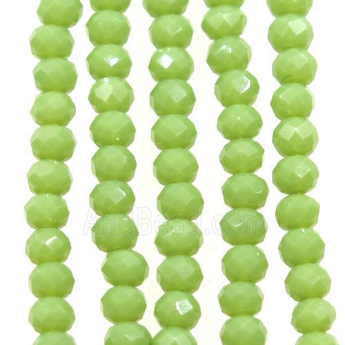 olive chinese crystal glass beads, faceted rondelle