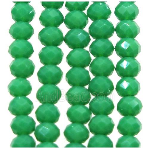 green chinese crystal glass beads, faceted rondelle