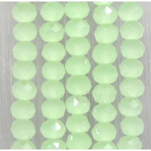 green chinese crystal glass beads, faceted rondelle
