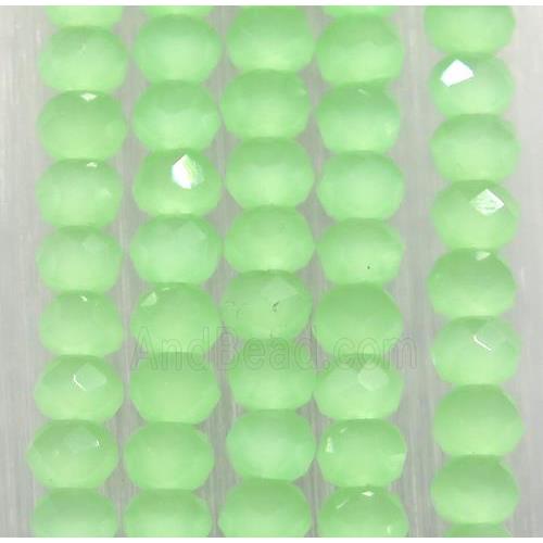 green chinese crystal glass beads, faceted rondelle