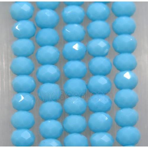 blue chinese crystal glass beads, faceted rondelle