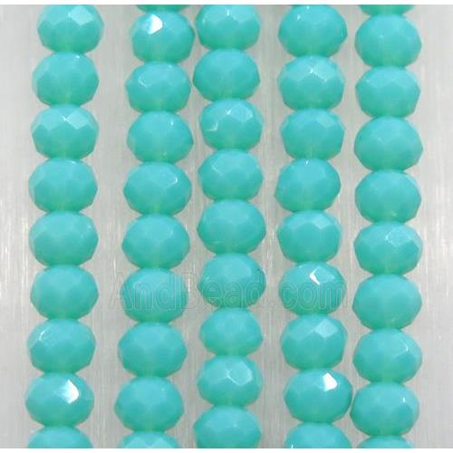 green chinese crystal glass beads, faceted rondelle