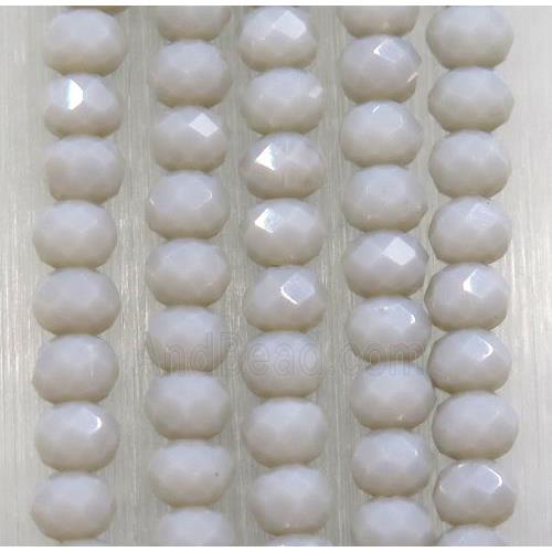 gray chinese crystal glass bead, faceted rondelle