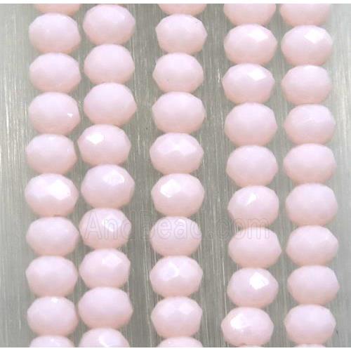 pink chinese crystal glass beads, faceted rondelle