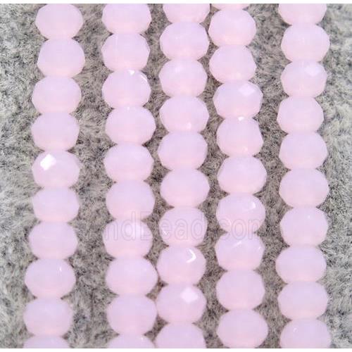 pink chinese crystal glass beads, faceted rondelle