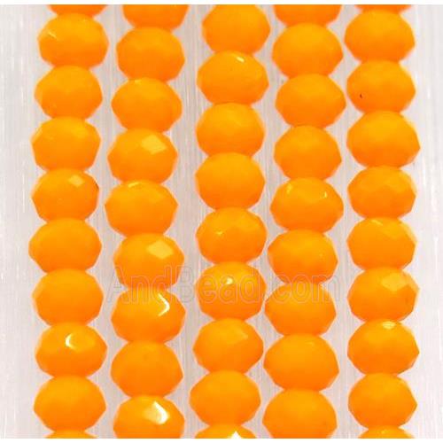 orange chinese crystal glass beads, faceted rondelle