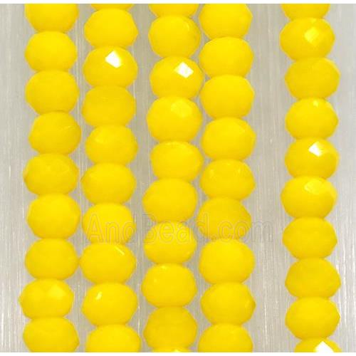 yellow chinese crystal glass beads, faceted rondelle