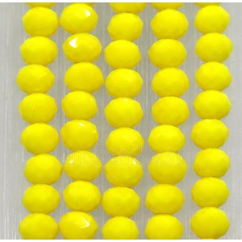yellow chinese crystal glass beads, faceted rondelle