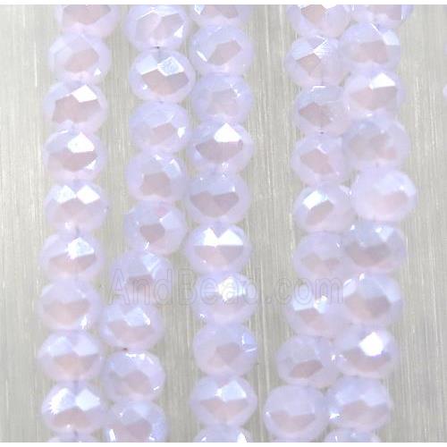 chinese crystal glass beads, faceted rondelle, AB-color electroplated