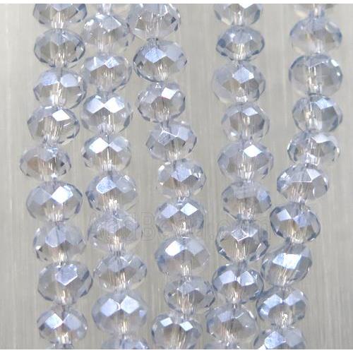 chinese crystal glass beads, faceted rondelle, AB-color electroplated