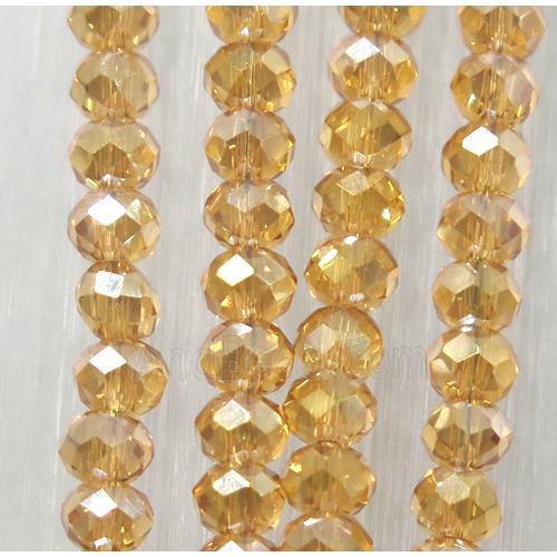 champagne chinese crystal glass beads, faceted rondelle