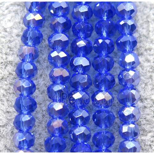 blue chinese crystal glass beads, faceted rondelle