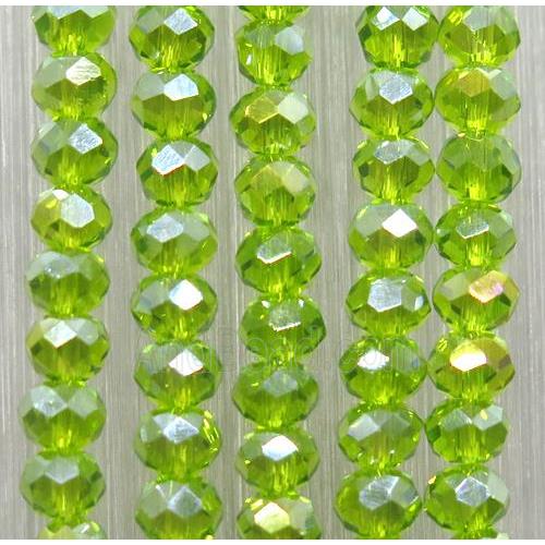 olive chinese crystal glass beads, faceted rondelle