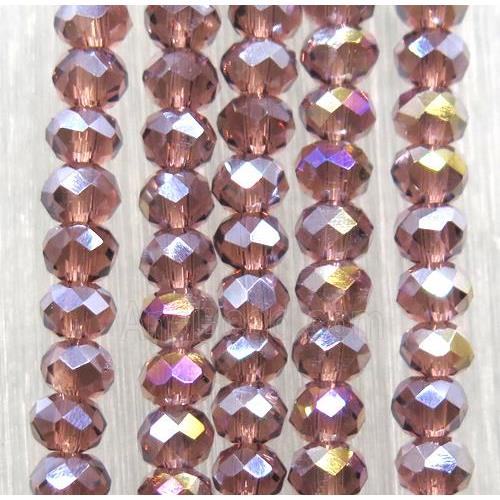 purple chinese crystal glass beads, faceted rondelle