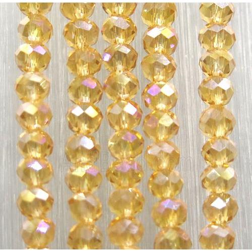 champagne chinese crystal glass beads, faceted rondelle