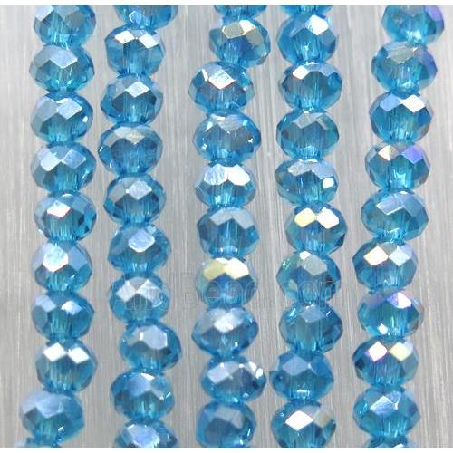blue chinese crystal glass beads, faceted rondelle