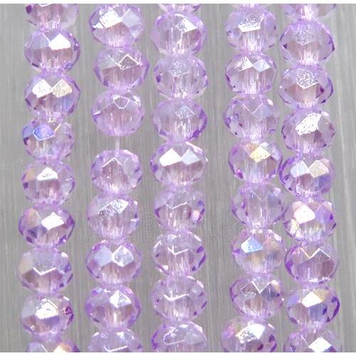 lt.purple chinese crystal glass beads, faceted rondelle