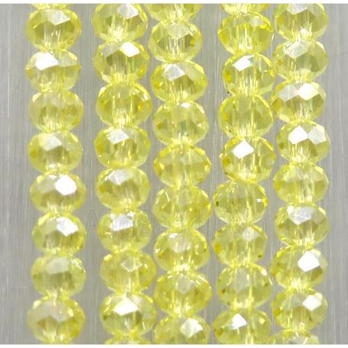 yellow chinese crystal glass beads, faceted rondelle