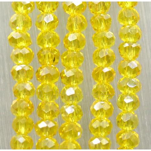 gold chinese crystal glass beads, faceted rondelle