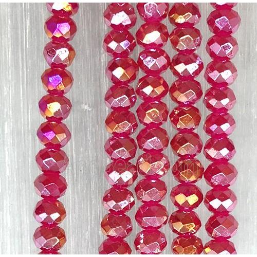 red chinese crystal glass beads, faceted rondelle