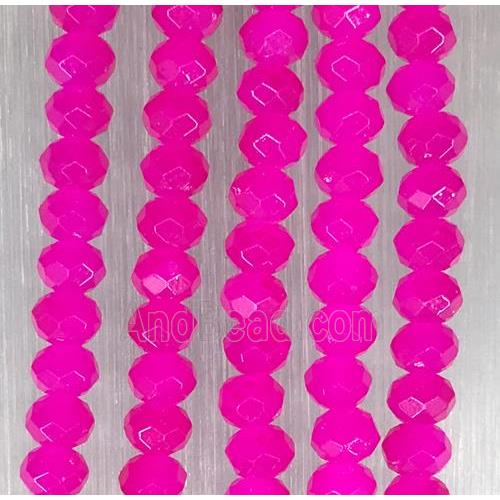 hotpink chinese crystal glass beads, faceted rondelle