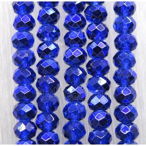 blue chinese crystal glass beads, faceted rondelle