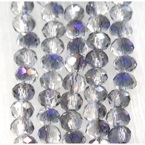 chinese crystal glass bead, faceted rondelle, purple rainbow