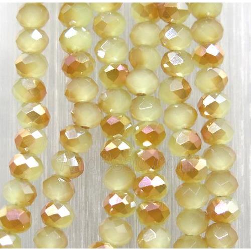 chinese Jadeite Glass beads, faceted rondelle
