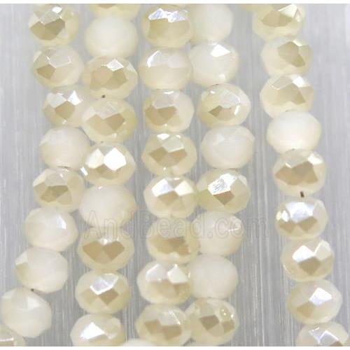 chinese Jadeite Glass beads, faceted rondelle