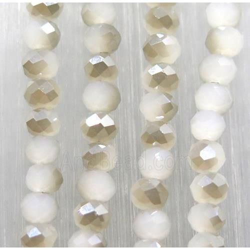 chinese Jadeite Glass beads, faceted rondelle