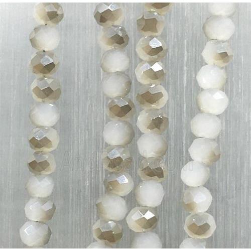 chinese Jadeite Glass beads, faceted rondelle