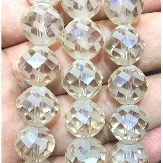 faceted round chinese crystal glass beads, champagne