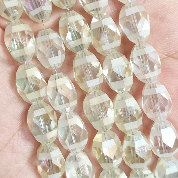 lt.yellow chinese crystal glass beads, faceted barrel