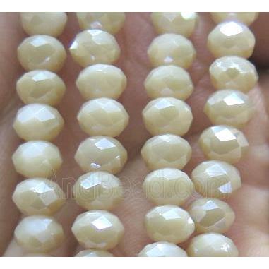 Chinese crystal glass bead, faceted rondelle