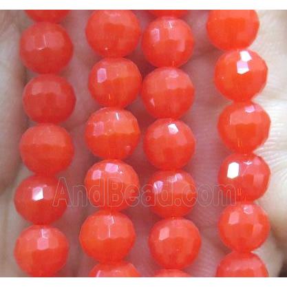 Chinese crystal glass bead, faceted round