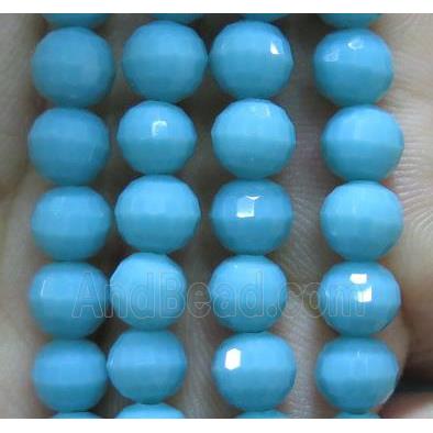 Chinese crystal glass bead, faceted round
