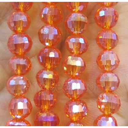 Chinese crystal glass bead, faceted round