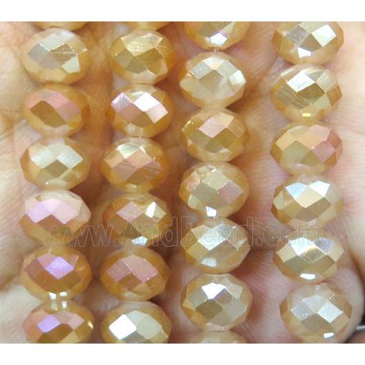 Chinese crystal glass bead, faceted rondelle