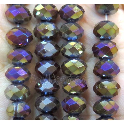Chinese crystal glass bead, faceted rondelle